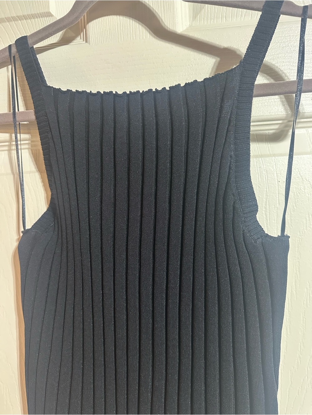 Vici Black Ribbed Square-Neck Tank - Picture 3 of 5